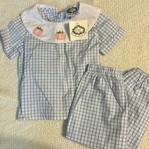 Cecil & Lou Boys Smocked Pumpkin Fit NWT